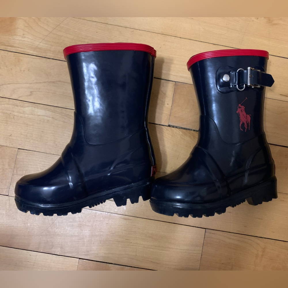 Polo by Ralph Lauren Toddler Navy and Red Rain Boots